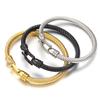 1 Stück 64mm Edelstahl Armband Schwarz Gold Rohr Seil Haken Hufeisen Schnalle Verbindung DIY Herren Damen Armband Geschenk Zubehör