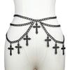 Waist Chain Hot Pants Multilayered Chain Sexy Metallic Cross for Party/Club for Banquet Costume Jewelry Waist Belt