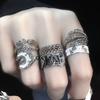 Niche Design High Sense Dark Sweet Moon Rose Personality Fashion Stacking Wearing Retro Letter Open Ring Woman