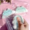 Cartoon Croissant Squeeze Toy Stress Relief Slow Rising Bread Sensory Toy Portable Kids Adults Simulated Food Pinch Fidget Toy