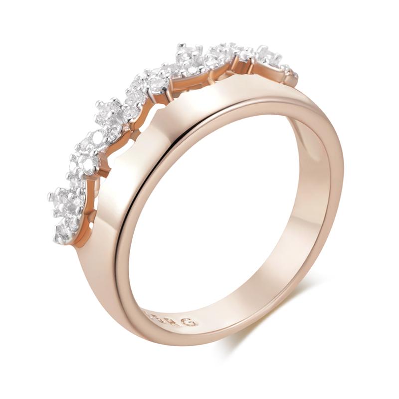 

Full Shiny Natural Zircon Petal Ring For Women Unique Rose Gold Color Mix Ethnic Bride Gift Wedding Jewelry 10