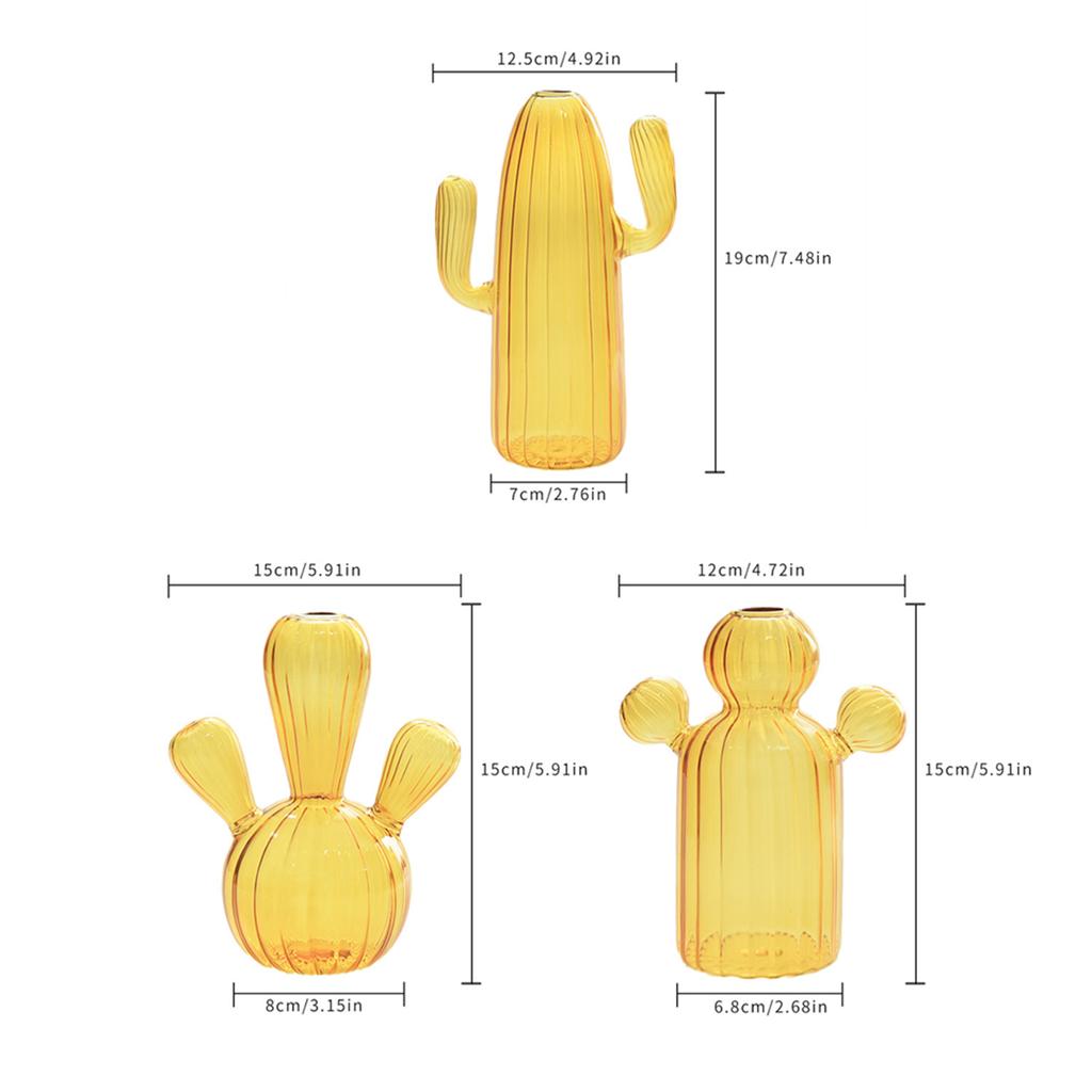 Cactus Glass Vase Hydroponic Plant Flowerpot Livingrooms Decorations Aromatherapy Bottle Flower Arrangement Home Decors