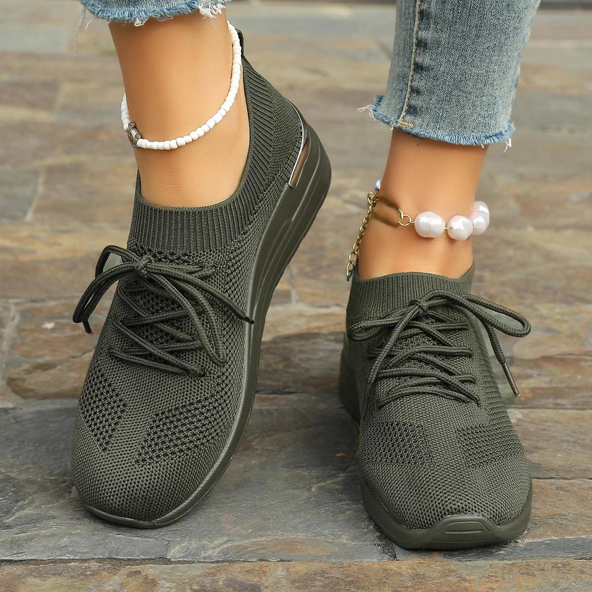 

Женские повседневные кроссовки, летняя обувь, женская сетчатая модная дышащая спортивная обувь на шнуровке для женщин, обувь для ходьбы и бега на платформе 37