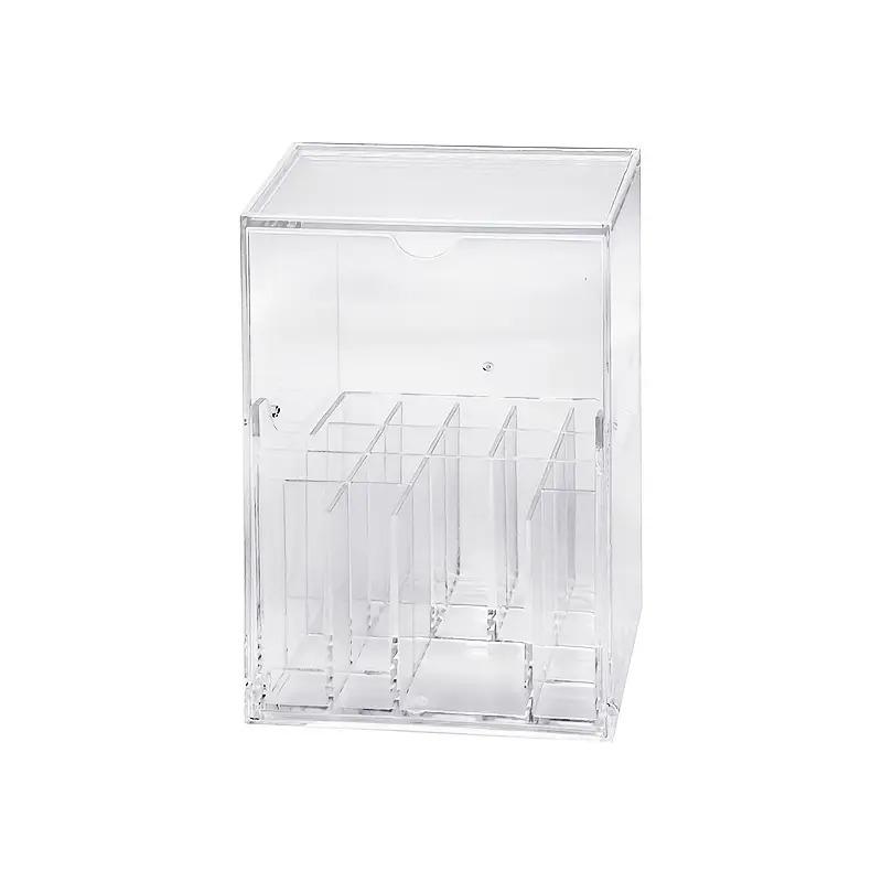 Flip-Top Clear Makeup Brush Holder Cosmetic Storage Box Dust-Proof Desktop Organizer for Brushes And Accessories