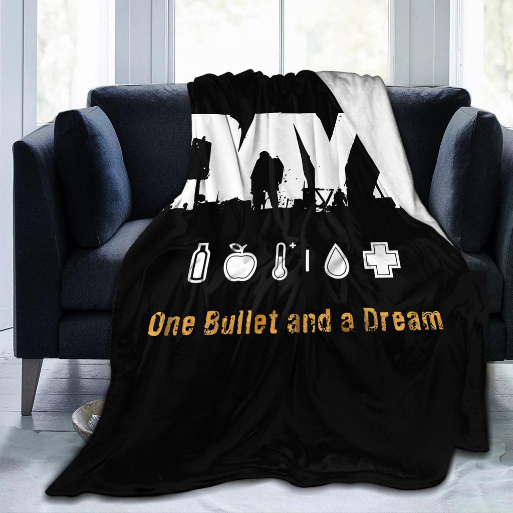 DayZ One Bullet and a Dream Blanket Shotting Game Wool Funny Breathable Throw Blanket for Home Textile Decor Couch