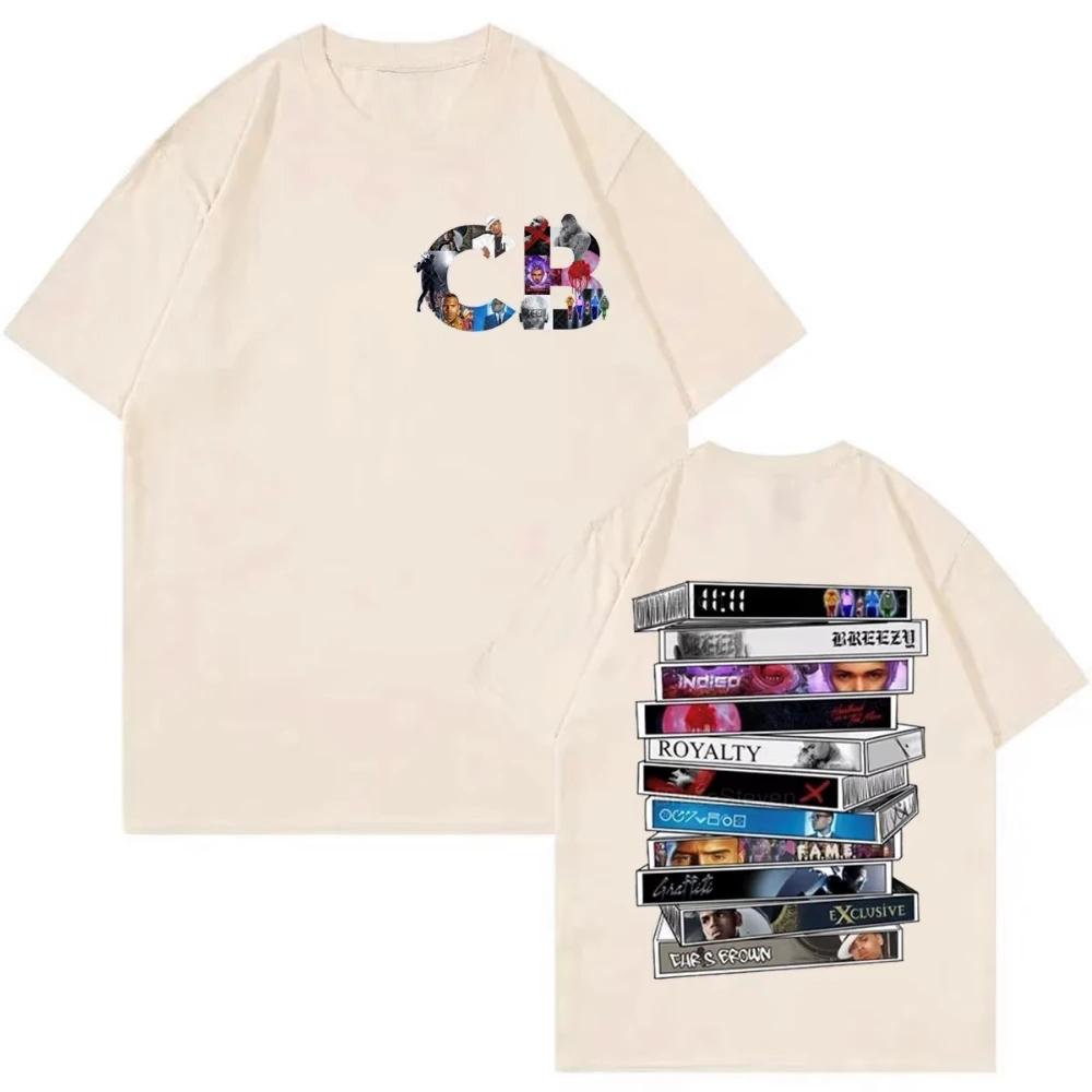

Rapper Chris Brown Albums Disks Graphic T Shirts 2026 Concert Tour Fan Gift Tshirt Unisexs Womens Fashion Hip Hop Retro Tshirts S