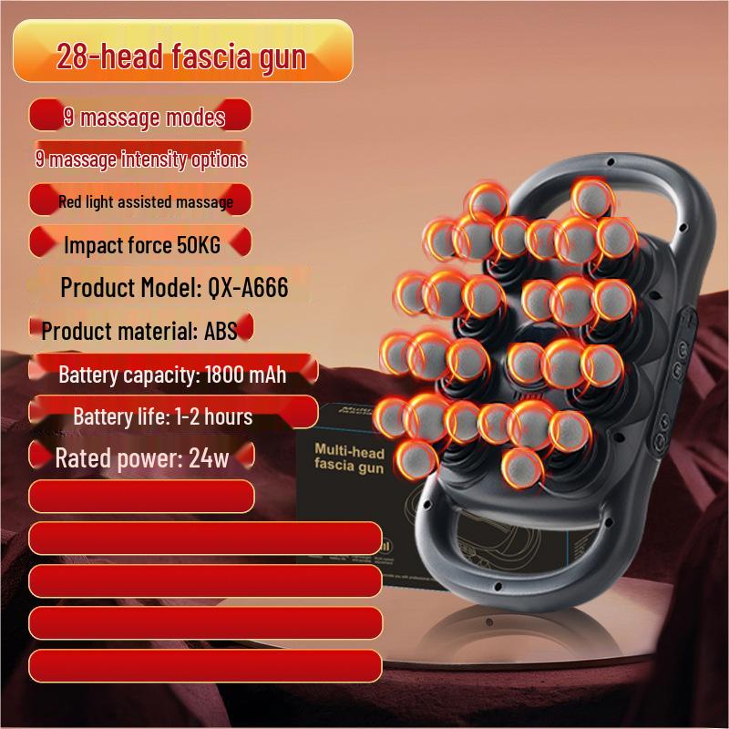 Professional 16-Head Fascia Gun Muscle Massager for Home Use - Deep Relaxation for Waist, Back, and Legs