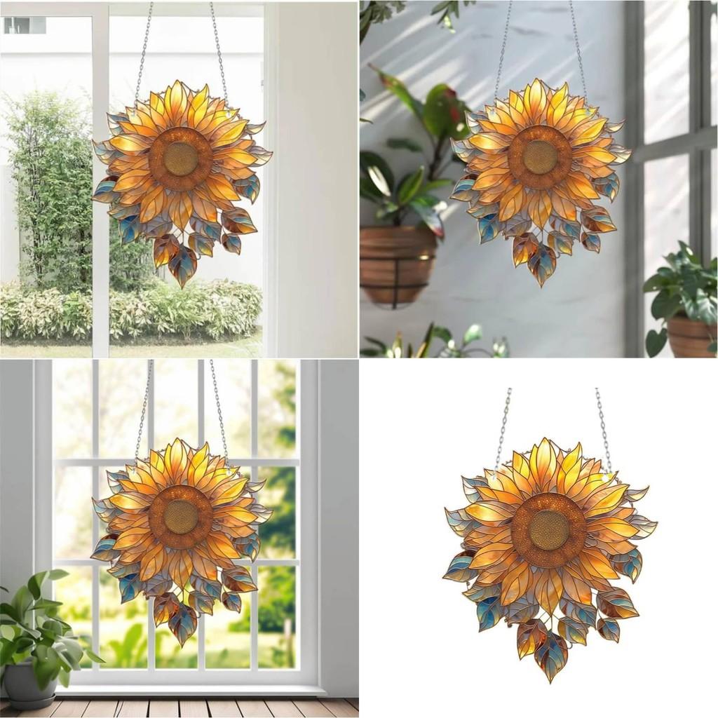 Colorful Sunflower Acrylic Window Hanger Suitable For Daily Home Decoration