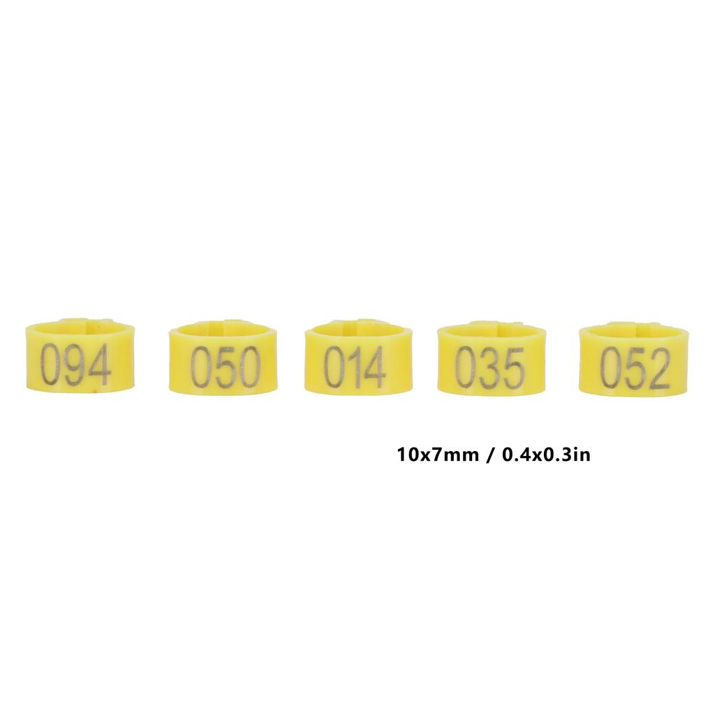 100 Pezzi Anelli per Zampe di Uccelli 10mm 001-100 Numerati Piccioni Clip di Identificazione Fornitura Avicola
