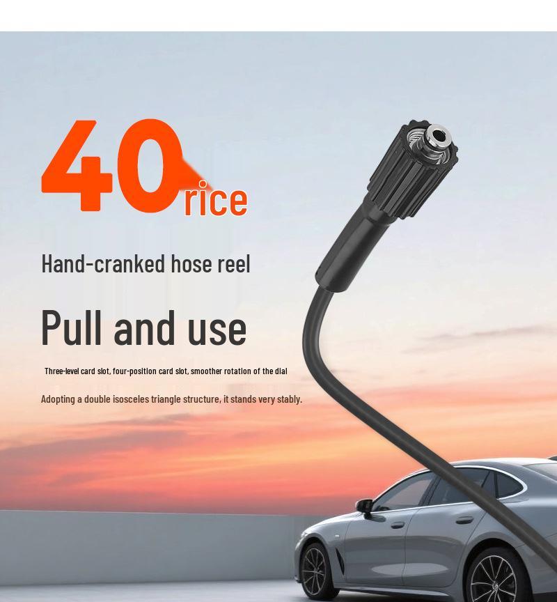 High-Pressure Water Hose Reel & Storage Rack for Car and Household Cleaning