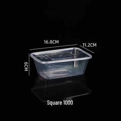 1L Disposable Rectangular Takeout Food Containers with Lids