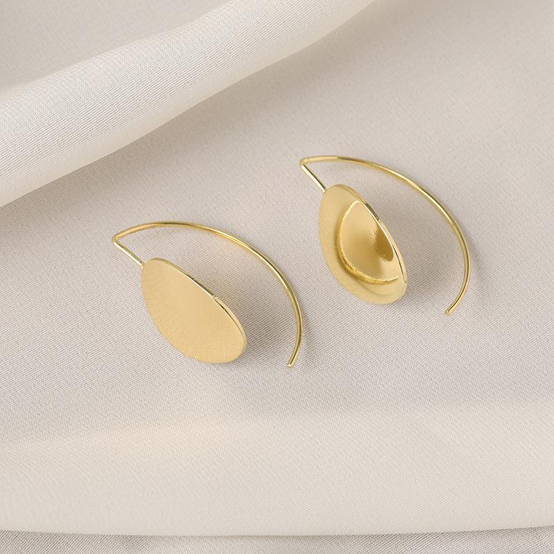 1 Pair Women Drop Copper Earrings Earrings Golden Geometric Oval Gold Simple  Hypoallergenic Everyday Jewelry Girls