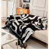 Light Luxury Style Sofa Cover Household Color Blocking Decoration Couch Towel One Piece Leisure Four Season Universal Blanket