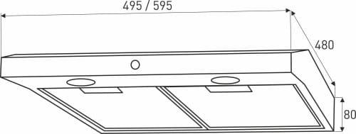 Modo Slim 50cm BLACK kitchen hood/extractor - Under-cabinet touch panel + carbon filter