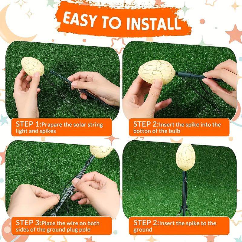 Easter Egg Solar LED String Lights Bunny Flower Design Heart Holiday Decoration Outdoor Indoor Festive Lighting