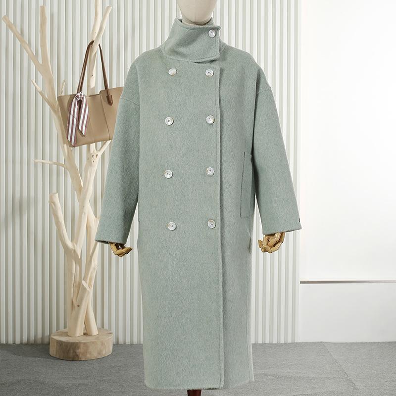 Autumn and Winter New Wool Double-sided Woolen Coat New Long Stand-up Collar Wool Coat Coat