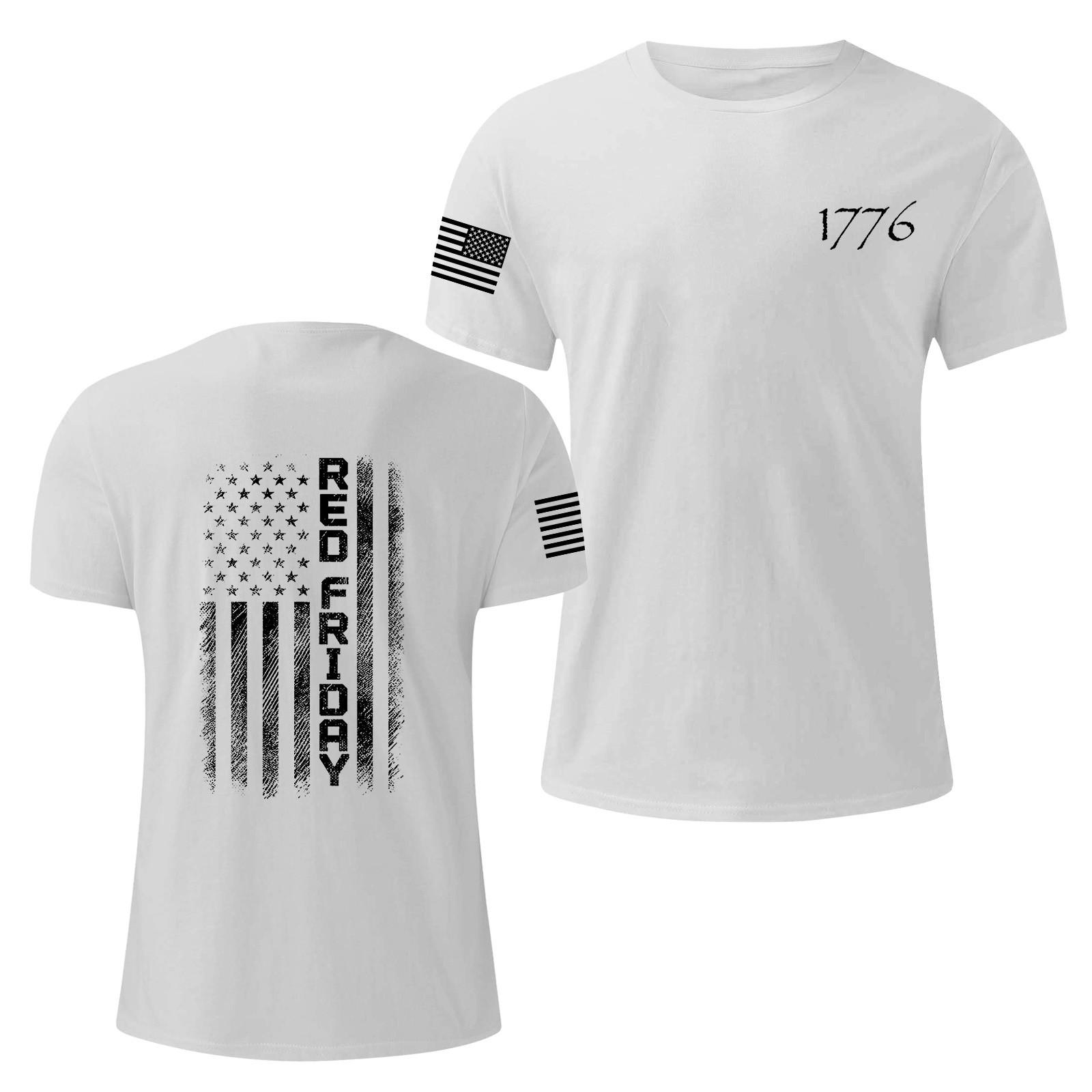 

Мужская модная повседневная футболка с круглым вырезом и коротким рукавом с принтом «День независимости» XL белый