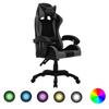 Day and Night - Day and Night Gaming Chair with RGB LED Lights Gray and Black Synthetic Leather