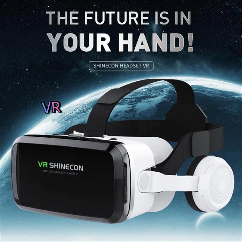 VR 3D Glasses, Head-Mounted for Smartphones, Anti-Blue Light Lenses, Immersive Video Games