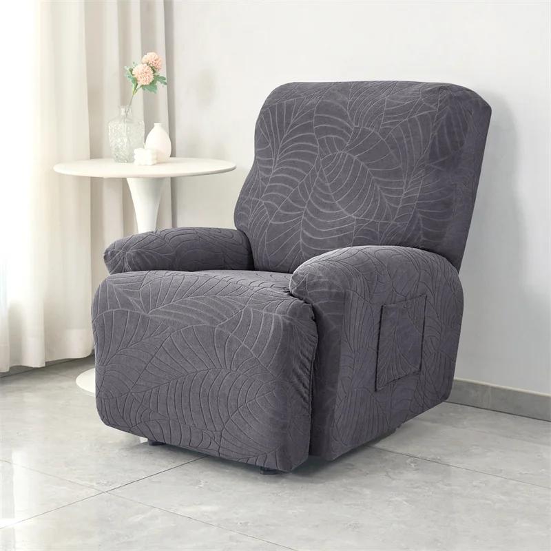 Leaves Jacquard Recliner Chair Cover Elastic Single Sofa Covers Waterproof Armchair Slipcover for Living Room Funda Sillon Relax