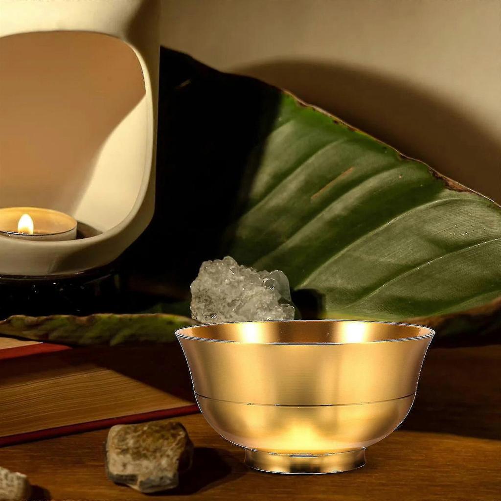 Buddhist Brass Bowl Worship Bowl Delicate Brass Offering Bowl Desktop Worship Bowl Adornment - Ri