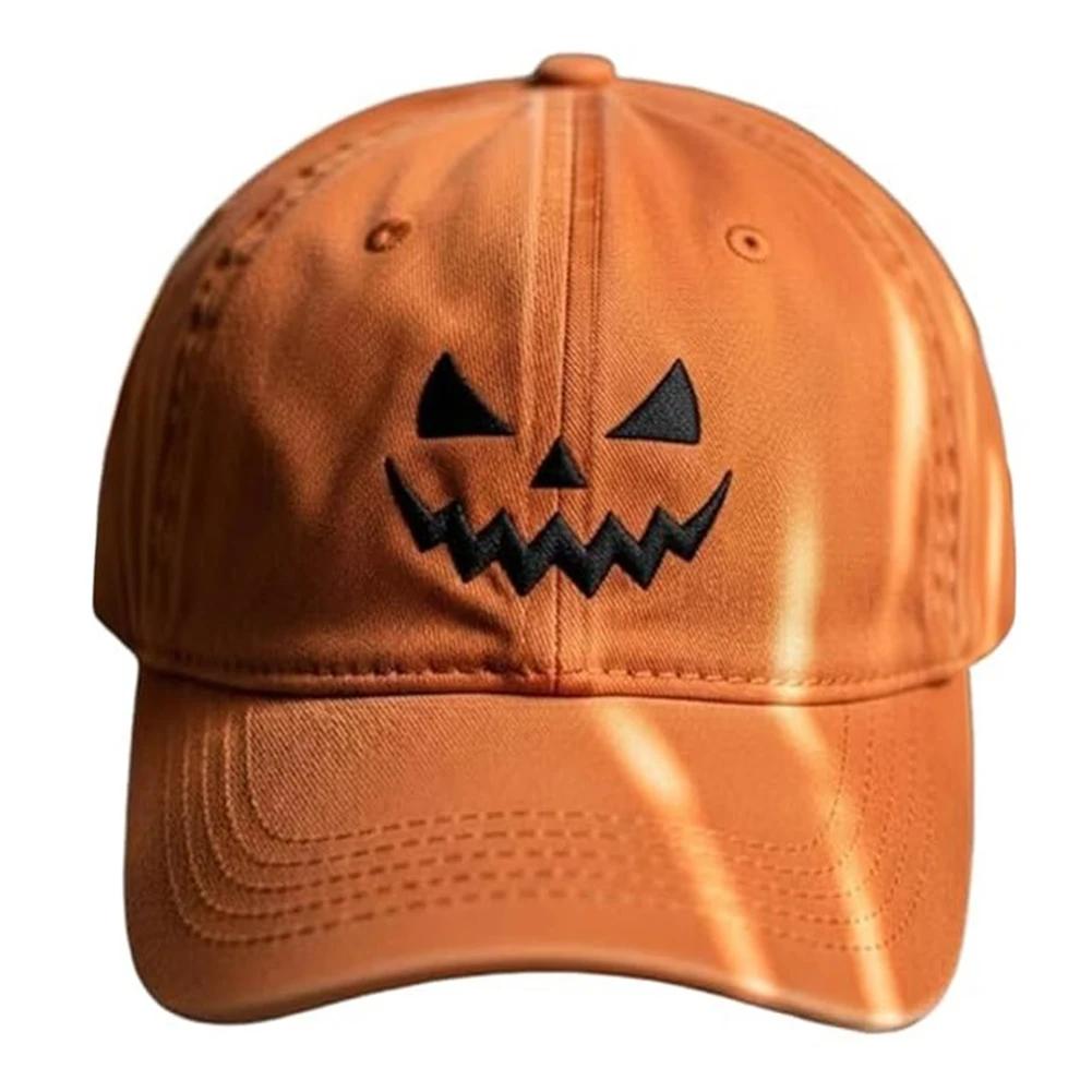 Halloween Pumpkin Face Baseball Hat for Women Men Funny Halloween Cap Ideal Gift for Outdoor Activities Fishing Camping & Daily