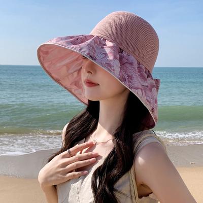 Hat Women's Sun Protection Bucket Hat Summer Color Glue UV Protection Sun Hat Foldable