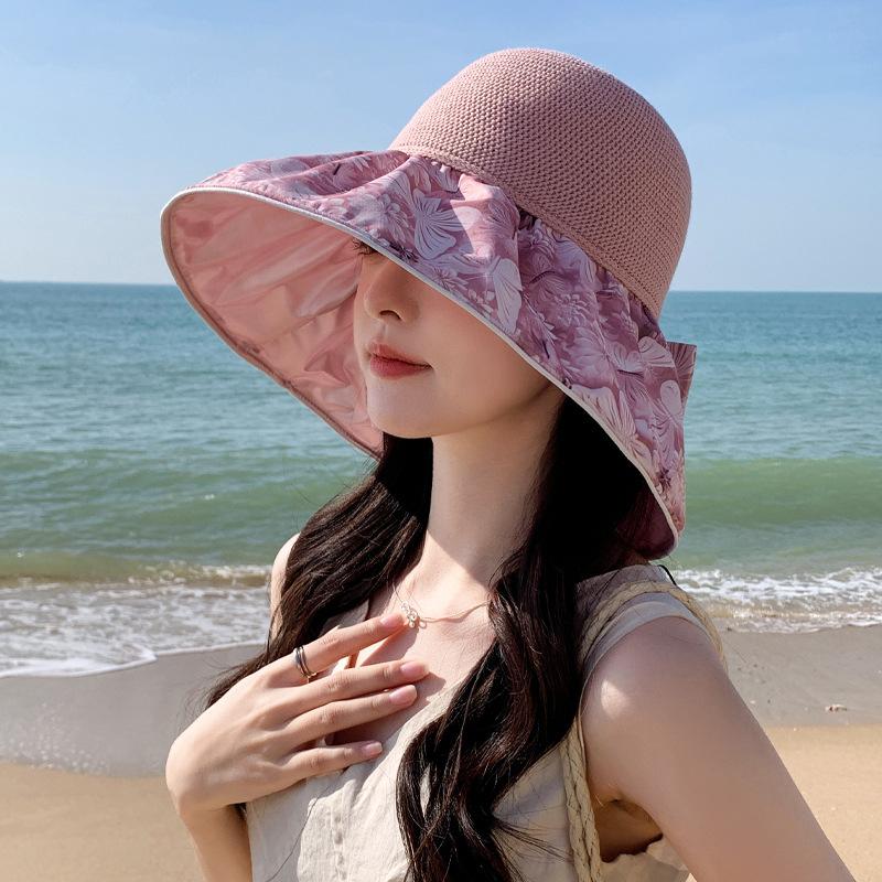 Hat Women's Sun Protection Bucket Hat Summer Color Glue UV Protection Sun Hat Foldable