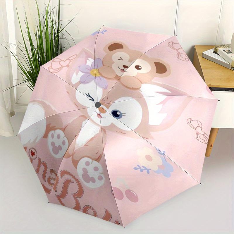 

LinaBell & Duffy Automatic Opening and Closing Cartoon Umbrella, Umbrella Suitable for Various Occasions, Portable 3-Fold Umbrella