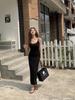 Spring/Summer 2026 French Style Slim Bodycon Spaghetti Strap Long Dress
