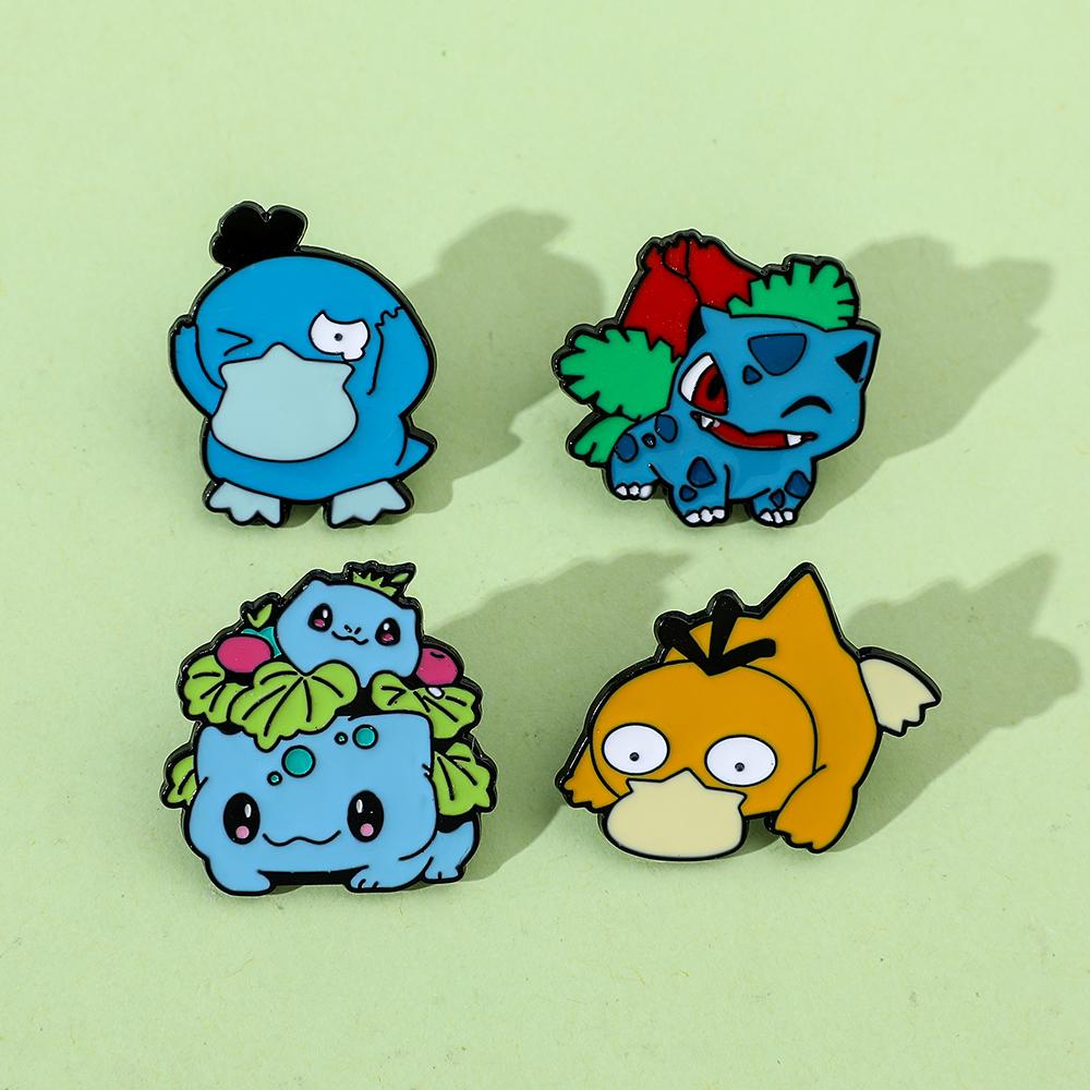 Enamel Brooch for Children, Cartoon, Psyduck, Bulbasaur, Anime Action Figures, Pikachu, Charizard Jewelry, Birthday Gift