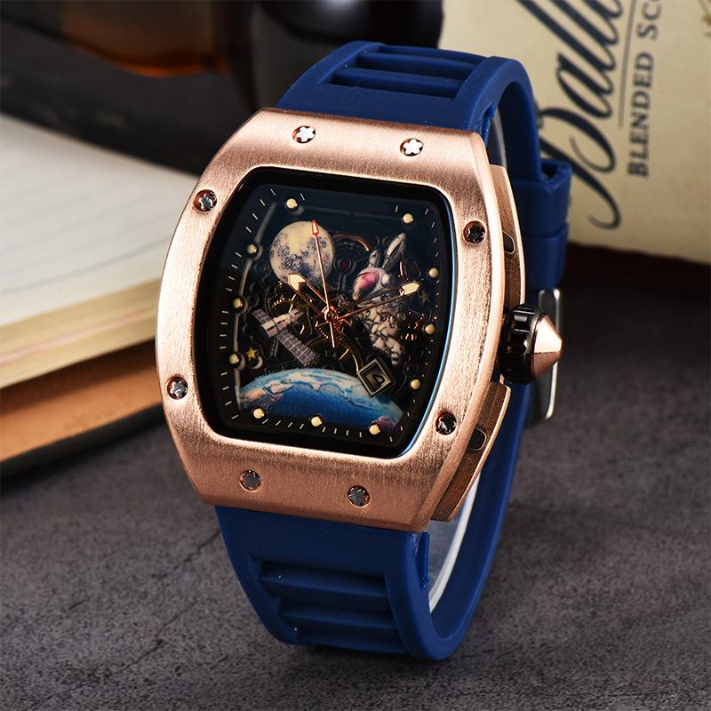 2025 New Barrel-shaped Space Astronaut Luminous Hollow Tourbillon Fashion Men's Quartz Watch