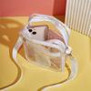 Mini durchsichtige Umhängetasche, Trendige quadratische Handytasche, Damen Reißverschluss Strand-Schultertasche