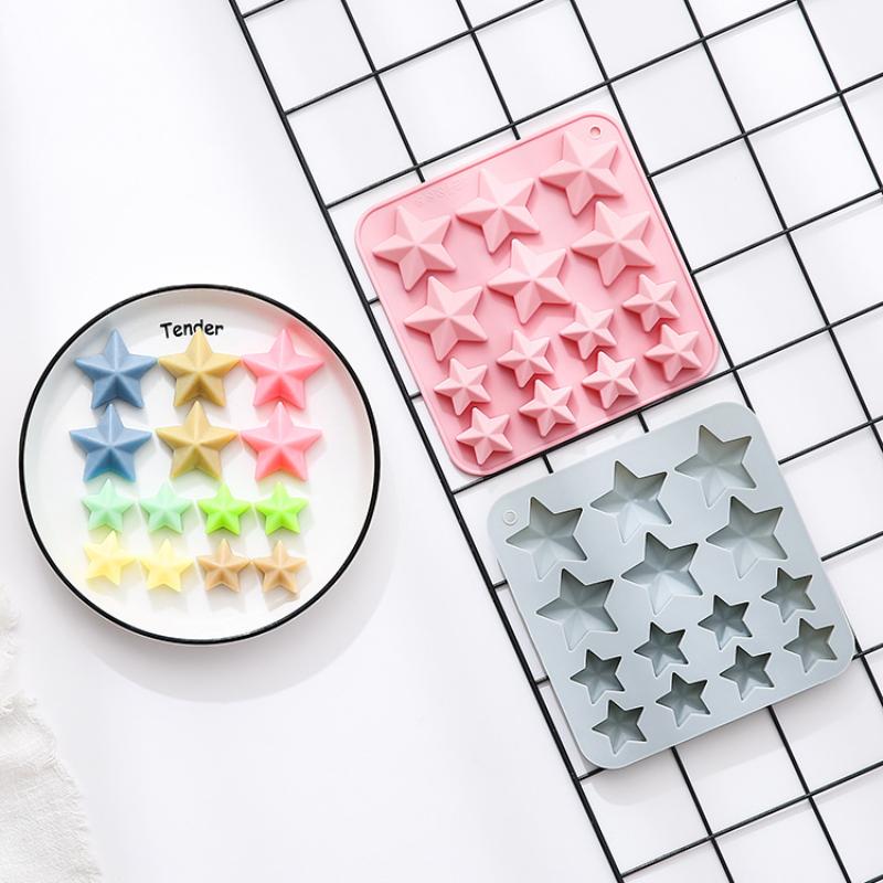14-Cavity Five-Pointed Star Shape Silicone Chocolate Mold Creative Jelly Christmas Candy Diy Mold Ice Tray Dessert Baking Mold