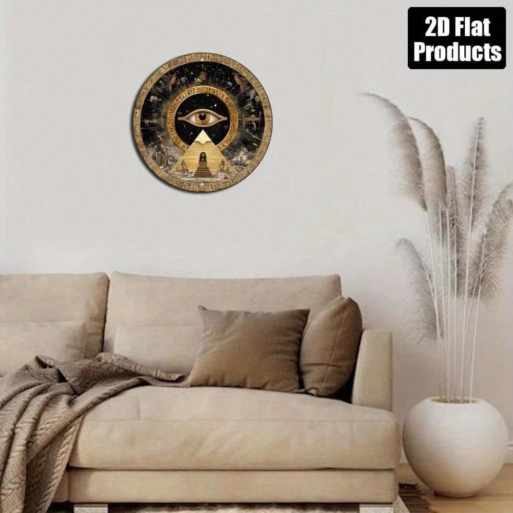 Egyptian Wall Art Plaque Eye Of Horus Pyramid Golden Black Ancient Hieroglyphics Home Decor Bathroom Bedroom Living Room Kitchen