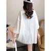 High-end Short-sleeved T-shirt for Women In Summer Mid-length Korean Style Loose Plus Size Women's Niche Half-sleeved Three-sleeved Sleeve Top