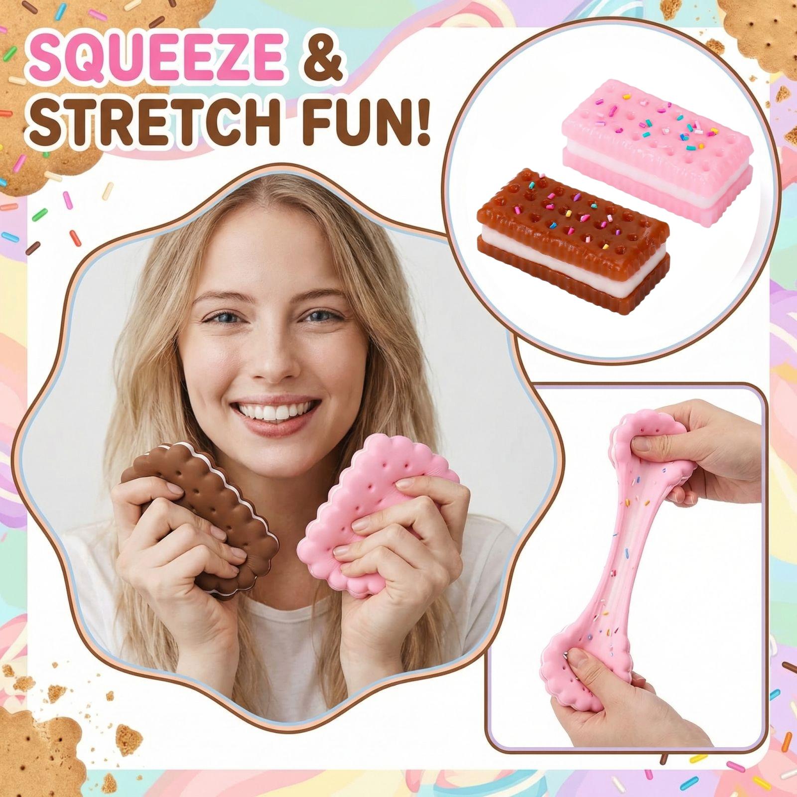 

Gentle Recovery Silicone Stress Ease Squishy Cookie Squishy Fidgeting Toys Ultra-Soft Squeeze Toys Fun Enjoy Decompression Toy One Size