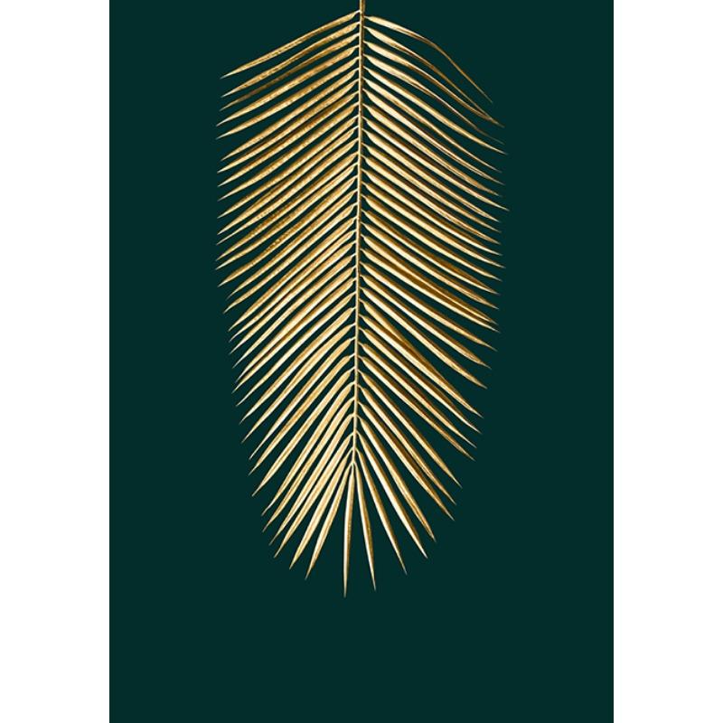 Modern Golden Green Plant Leaves Abstract Art Canvas Painting Nordic Posters and Prints Picture Living Room Home Decor Cuadros