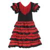 Dívčí Flamenco taneční šaty Vrstvená volánková sukně Krátký rukáv Výstřih do V Styl princezny Párty kostým Šaty pro děti