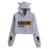 Haikyuu Anime Cat Ears Cropped Hoodie - Women's Autumn/Winter Fashion Sweatshirt