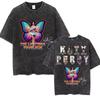 Washed Vintage Katy Perry The Lifetimes Tour Printed T Shirts Men Women Summer Harajuku ONeck Fashion Short Sleeve TShirt
