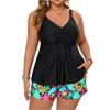 Women's Two-Piece Bikini Set Large Size Skirt Split Swimsuit