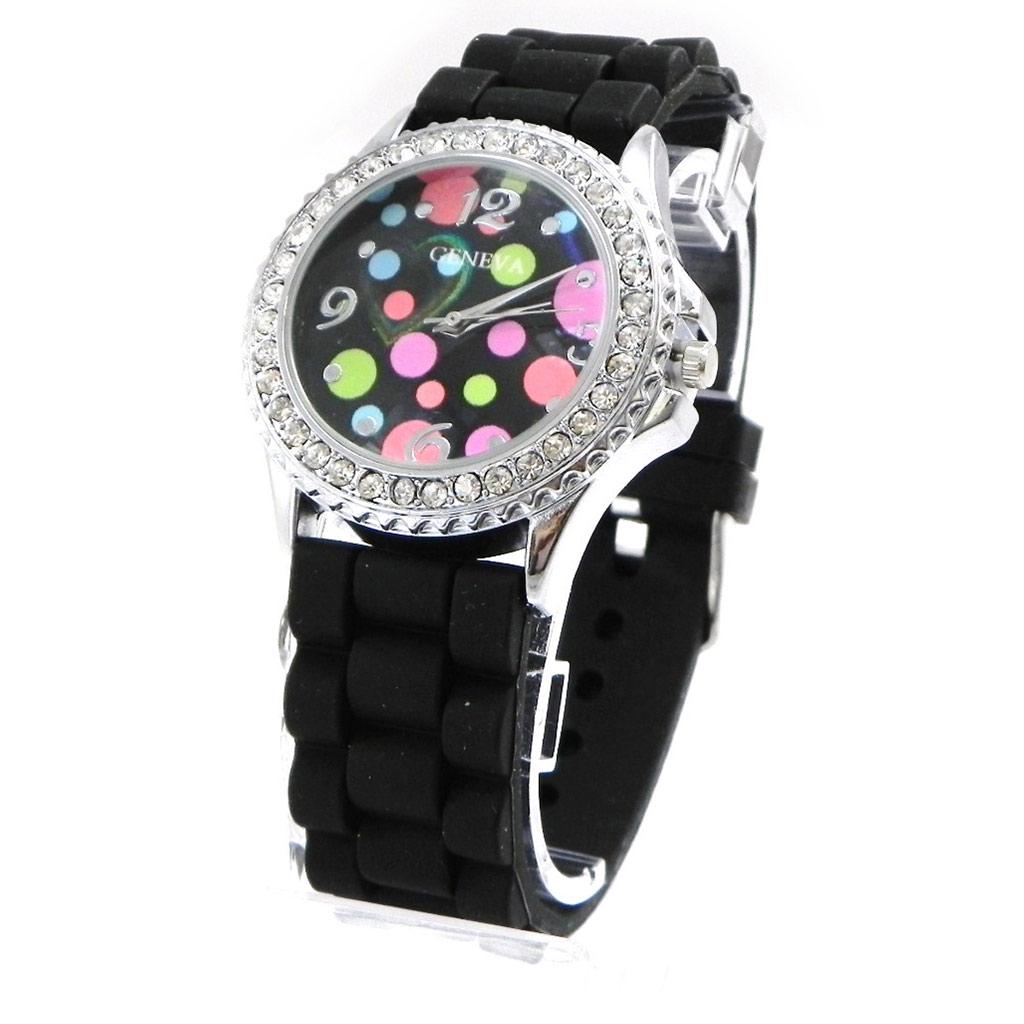 Les Trésors De Lily [I2716] - Montre Design 'Absolu' noir multicolore