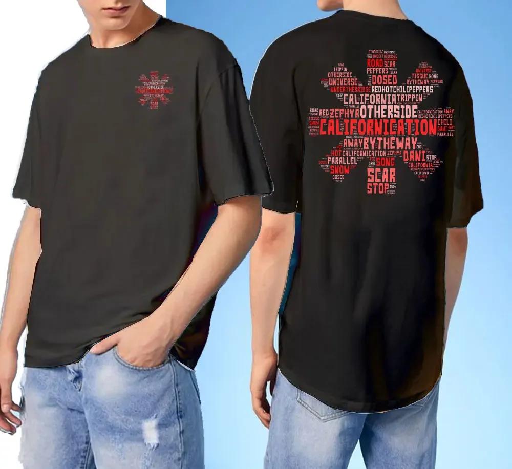 Nuovo Arrivo 2024 Red Hot Chili Uomo T-Shirt Peppers Uomo T-Shirt Stampate su Doppio Lato Alta Qualità Manica Corta Maglietta Top Harajuku