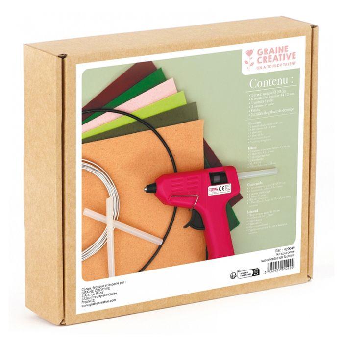 Graine Creative - Bastelset Filz - Mein Sukkulentenkranz - 20 cm