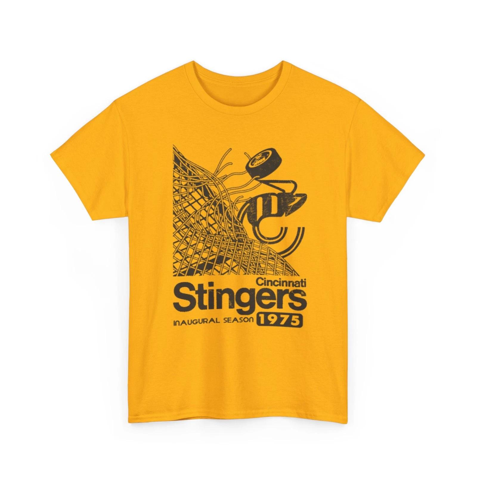 WHA Hockey Cincinnati Stingers 1975 Inaugural Season Printed T shirt S