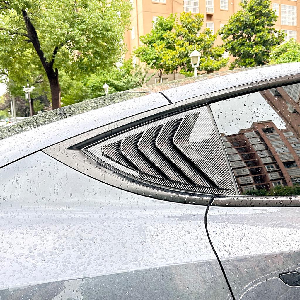 Rear Triangle Window Shutters Triangle Sunshade Modified Patch Shark Gill For Tesla Model Y 2019-2024