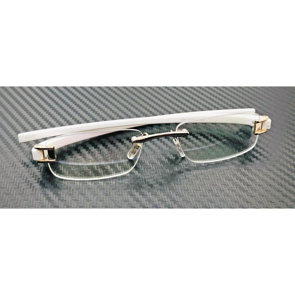 RSINC Rimless Rubber Frame Eyeglass Fashion Eye Wear Gold White 50-18-140 Tag A1