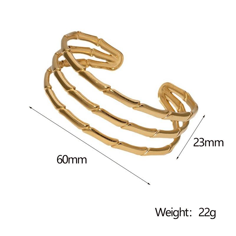 Waterproof Luxury Simple Small Fresh Ins Wind Bamboo Bracelet, Simple and Versatile Personality, High-end Gold-plated Stainless