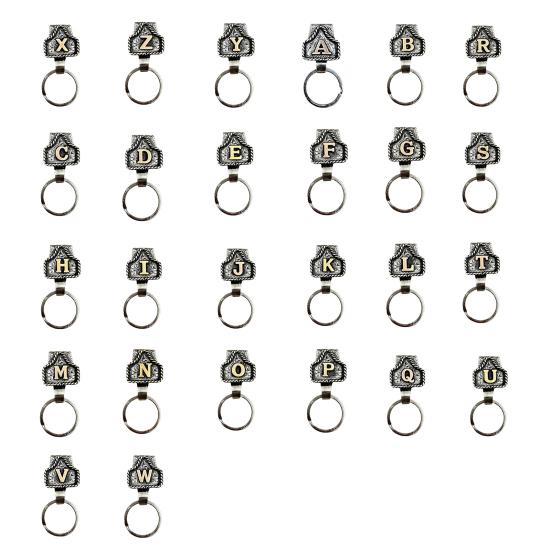 Western Cowboy Letter Keychain Vintage Initial A-Z Key Clip Metal Key Chain Belt Keyring Denim Style Accessory